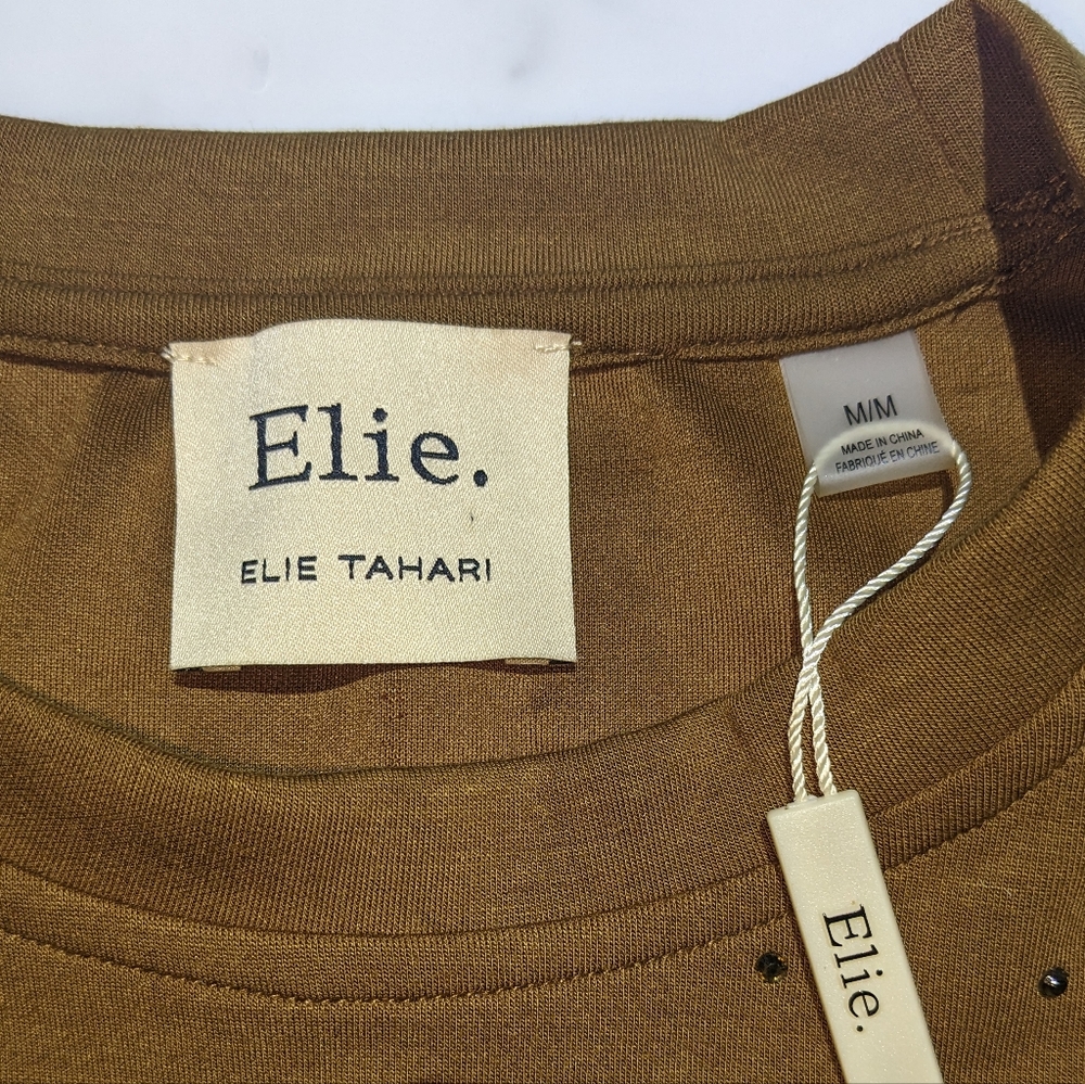 Elie Tahari Brown rhinestone Dot Sweater - Picture 4 of 9